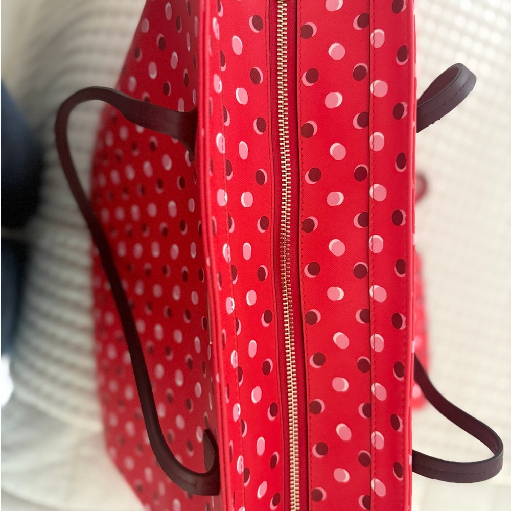 kate spade Red Polka Dot Tote with Matching Wristlet - Picture 2 of 6